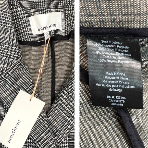 NWT Heartloom Women's Edie Plaid Houndstooth Blazer Coat Jacket Size Medium - Picture 10 of 12
